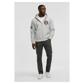 Chicago Cubs Champion Reverse Weave Chenille Full-Zip Hoodie - Gray