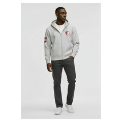 Cleveland Guardians Champion Reverse Weave Chenille Full-Zip Hoodie - Gray