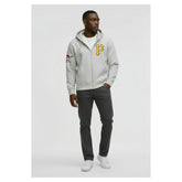 Pittsburgh Pirates Champion Reverse Weave Chenille Full-Zip Hoodie - Heather Gray