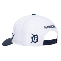 Detroit Tigers Unisex XL Script Pro Crown Snapback Hat - White/Navy | Mitchell & Ness