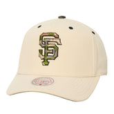 San Francisco Giants Unisex Camo Logo Pro Crown Snapback Hat - Cream | Mitchell & Ness