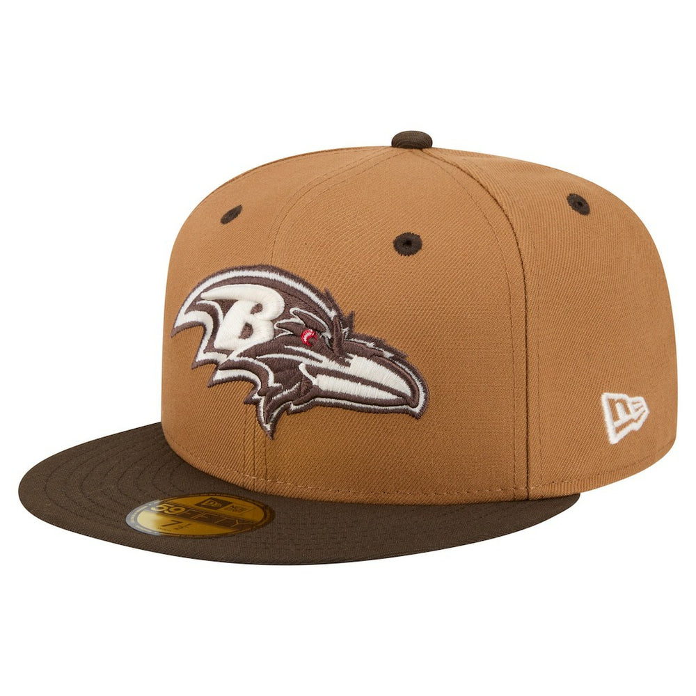 Baltimore Ravens New Era Two-Tone Walnut 59FIFTY Fitted Hat - Light Brown/Dark Brown discount