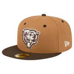 Chicago Bears New Era Two-Tone Walnut 59FIFTY Fitted Hat - Light Brown/Dark Brown on sale