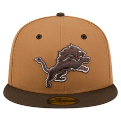 Detroit Lions New Era Two-Tone Walnut 59FIFTY Fitted Hat - Light Brown/Dark Brown on sale