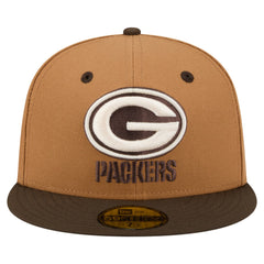Green Bay Packers New Era Two-Tone Walnut 59FIFTY Fitted Hat - Light Brown/Dark Brown cheap