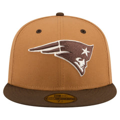 New England Patriots New Era Two-Tone Walnut 59FIFTY Fitted Hat - Light Brown/Dark Brown on sale
