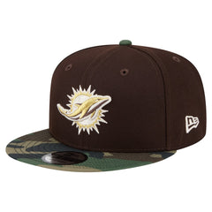 Miami Dolphins Adult Burnt Wood Camo 9FIFTY Snapback Hat - Dark Brown on sale