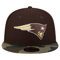 New England Patriots Adult Burnt Wood Camo 9FIFTY Snapback Hat - Dark Brown online