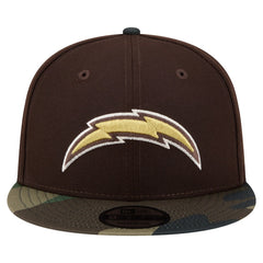 Los Angeles Chargers Adult Burnt Wood Camo 9FIFTY Snapback Hat - Dark Brown online