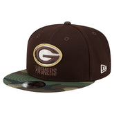 Green Bay Packers Adult Burnt Wood Camo 9FIFTY Snapback Hat - Dark Brown for sale