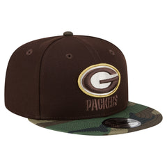 Green Bay Packers Adult Burnt Wood Camo 9FIFTY Snapback Hat - Dark Brown for sale
