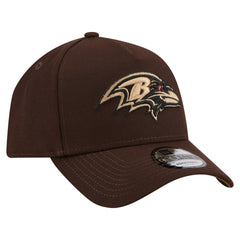 Baltimore Ravens New Era Burnt Wood A-Frame 9FORTY Adjustable Hat - Dark Brown for sale
