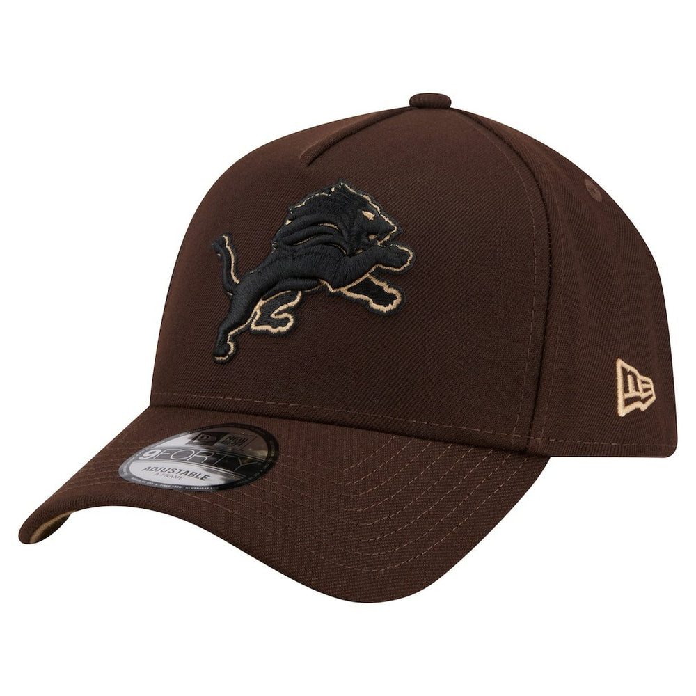 Detroit Lions New Era Burnt Wood A-Frame 9FORTY Adjustable Hat - Dark Brown outlet