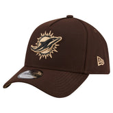 Miami Dolphins New Era Burnt Wood A-Frame 9FORTY Adjustable Hat - Dark Brown outlet