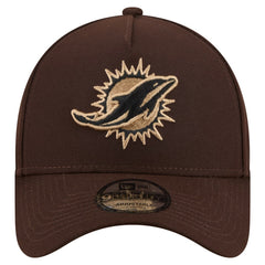 Miami Dolphins New Era Burnt Wood A-Frame 9FORTY Adjustable Hat - Dark Brown outlet