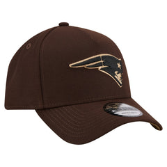 New England Patriots New Era Burnt Wood A-Frame 9FORTY Adjustable Hat - Dark Brown discount