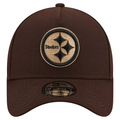 Pittsburgh Steelers New Era Burnt Wood A-Frame 9FORTY Adjustable Hat - Dark Brown outlet