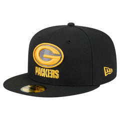 Green Bay Packers New Era Color Pop 59FIFTY Fitted Hat - Black discount