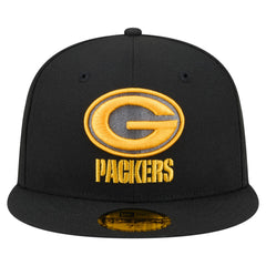 Green Bay Packers New Era Color Pop 59FIFTY Fitted Hat - Black discount