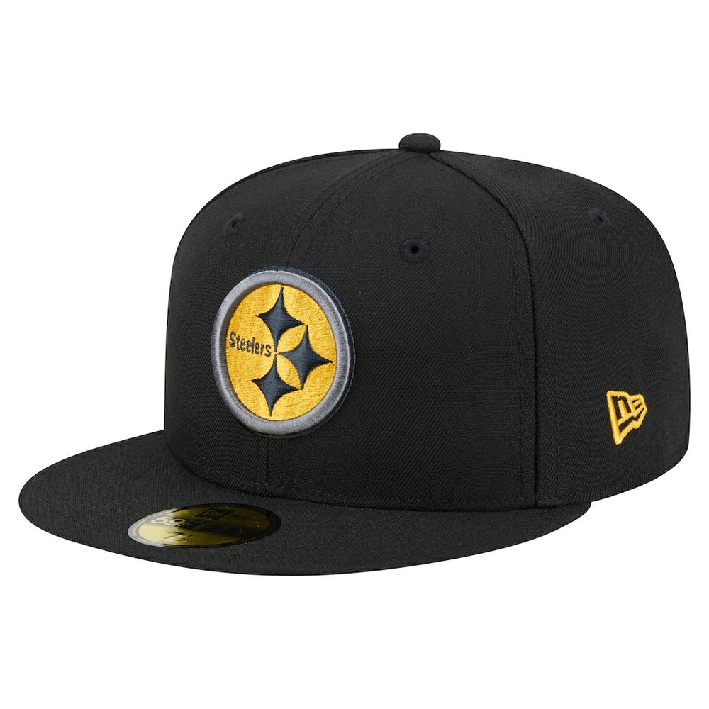 Pittsburgh Steelers New Era Color Pop 59FIFTY Fitted Hat - Black discount