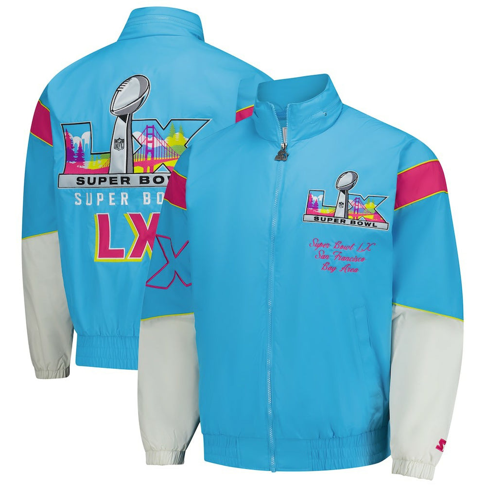 Super Bowl LX Starter The Gust Full-Zip Hooded Jacket - Light Blue outlet