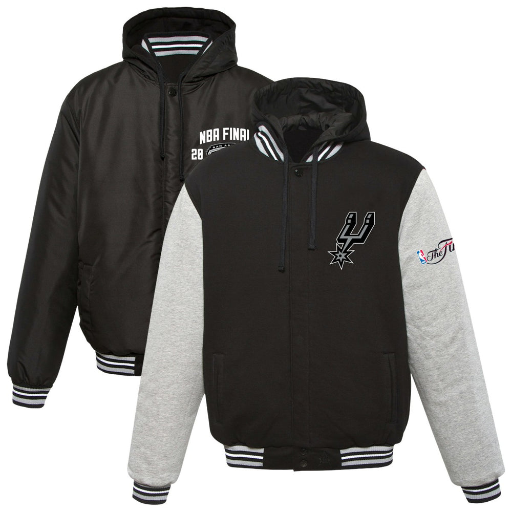 San Antonio Spurs JH Design 2014 NBA Finals Fleece Full-Zip Varsity Jacket - Black for sale