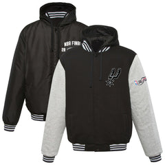 San Antonio Spurs JH Design 2014 NBA Finals Fleece Full-Zip Varsity Jacket - Black for sale