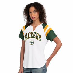 Green Bay Packers Starter Women's Game On Notch Neck T-Shirt - White online