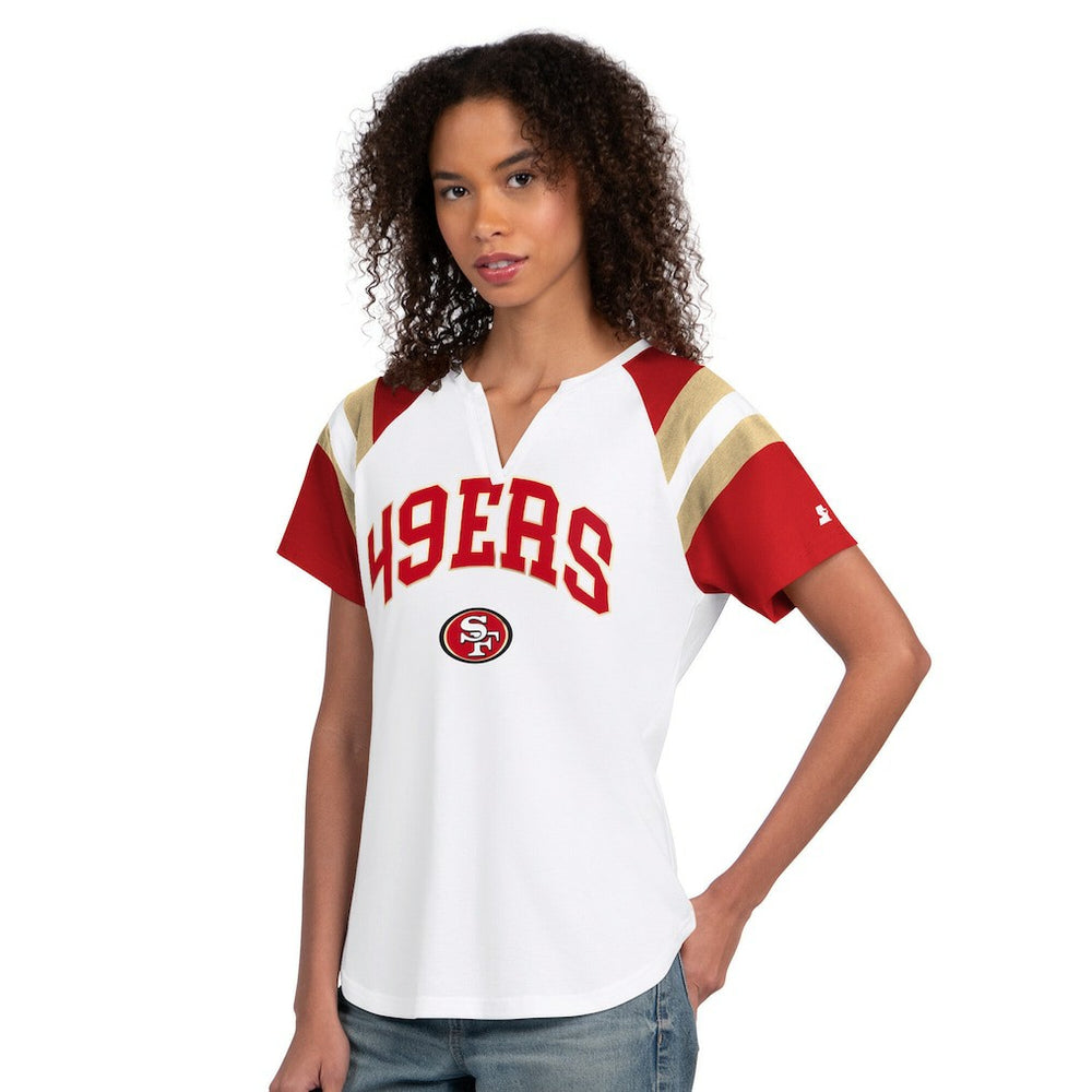 San Francisco 49ers Starter Women's Game On Notch Neck T-Shirt - White sale