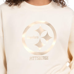 Pittsburgh Steelers Starter Women's Travel Pastels Boxy Fleece Sweatshirt - Cream online