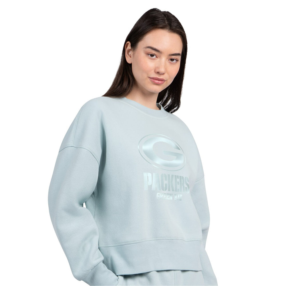 Green Bay Packers Starter Women's Travel Pastels Boxy Fleece Sweatshirt - Mint discount