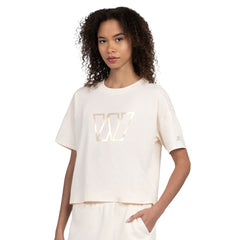 Washington Commanders Starter Women's Pastel Travel Boxy Cropped T-Shirt - Cream on sale