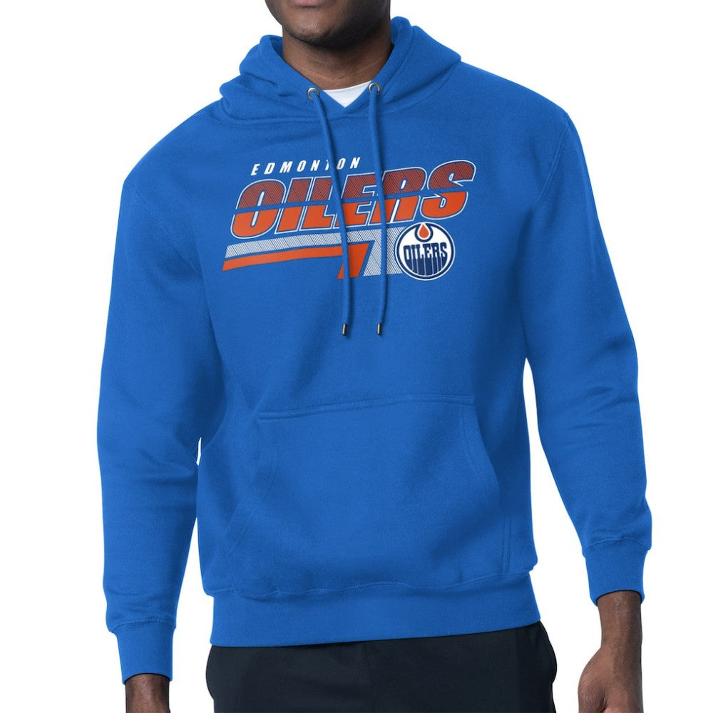 Edmonton Oilers Starter Logo Push Fleece Hoodie Royal