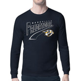 Nashville Predators Starter Modern Tailsweep Long Sleeve T-Shirt Navy