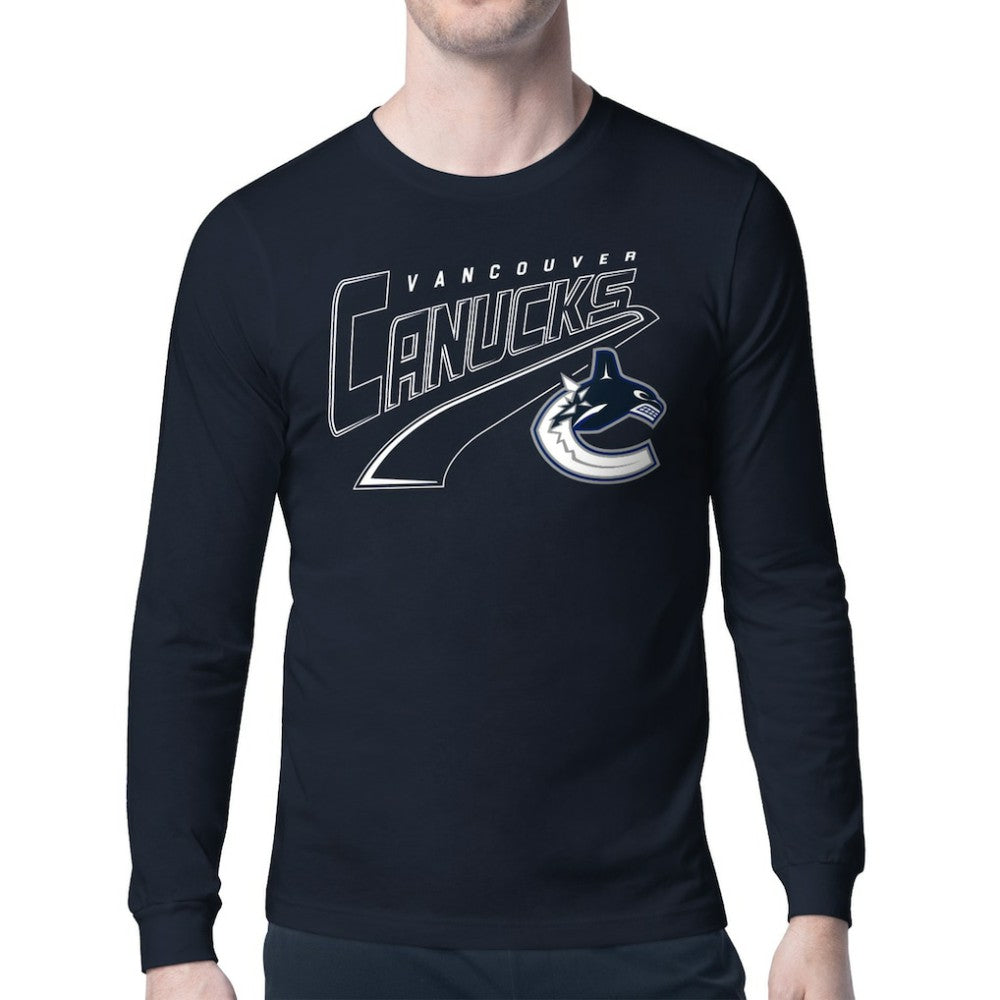 Vancouver Canucks Starter Modern Tailsweep Long Sleeve T-Shirt Blue