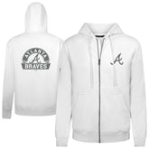 Atlanta Braves Levelwear Podium Chenille Logo Full-Zip Hoodie - White