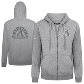 Arizona Diamondbacks Levelwear Podium Chenille Logo Full-Zip Hoodie - Heather Gray