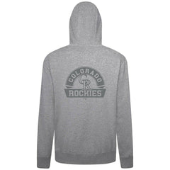 Colorado Rockies Levelwear Podium Chenille Logo Full-Zip Hoodie - Heather Gray