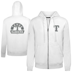 Texas Rangers Levelwear Podium Banner Arch Full-Zip Hoodie - White