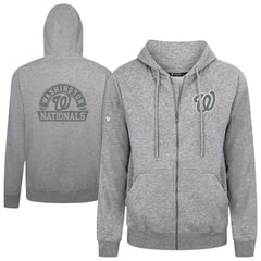 Washington Nationals Levelwear Podium Banner Arch Full-Zip Hoodie - Heather Gray