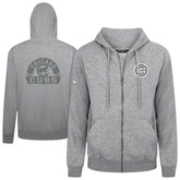 Chicago Cubs Levelwear Podium Banner Arch Full-Zip Hoodie - Heather Gray