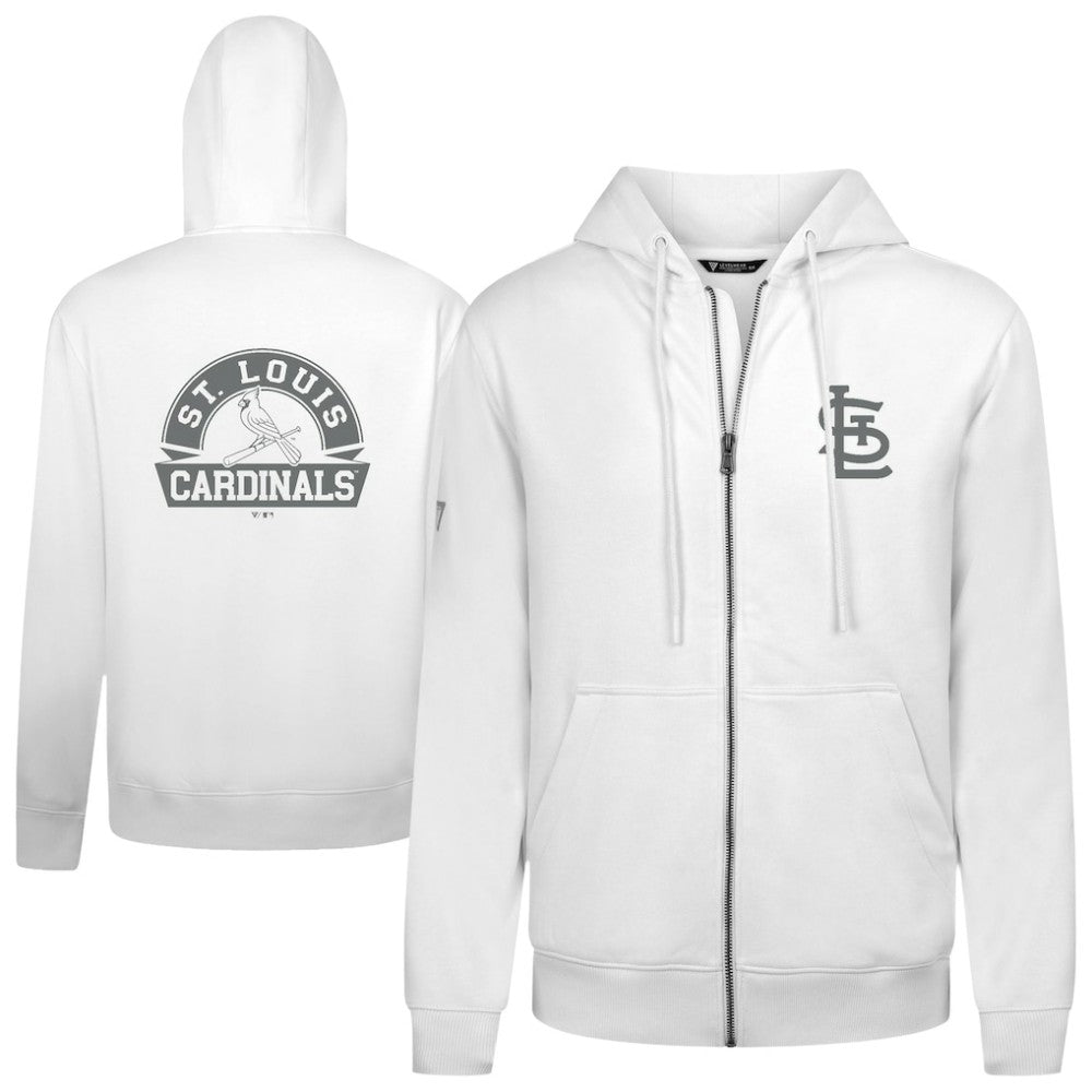 St. Louis Cardinals Levelwear Podium Banner Arch Full-Zip Hoodie - White