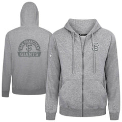 San Francisco Giants Levelwear Podium Banner Arch Full-Zip Hoodie - Heather Gray