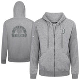 Detroit Tigers Levelwear Podium Banner Arch Full-Zip Hoodie - Heather Gray