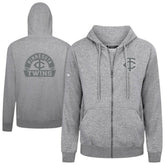 Minnesota Twins Levelwear Podium Banner Arch Full-Zip Hoodie - Heather Gray