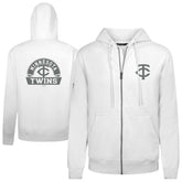 Minnesota Twins Levelwear Podium Banner Arch Full-Zip Hoodie - White