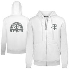 Minnesota Twins Levelwear Podium Banner Arch Full-Zip Hoodie - White