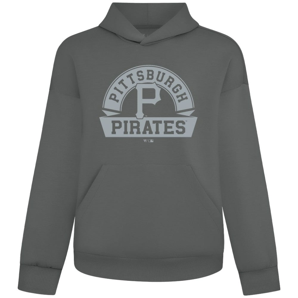 Pittsburgh Pirates Levelwear Luxe Signature Banner Arch Tri-Blend Hoodie - Gray