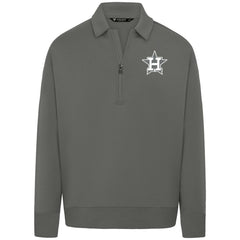 Houston Astros Levelwear Luxe Signature Quarter-Zip Chenille Logo Tri-Blend Sweatshirt - Gray