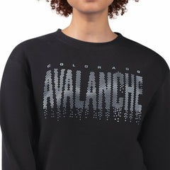 Colorado Avalanche G-III 4Her by Carl Banks Women's Metallic Drop Printed Fleece Sweatshirt Black